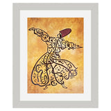 Whirling Rumi Calligraphy Wall Art Frame - CAL132